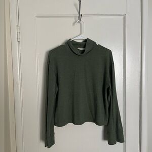 VERY CUTE Sage Green Mock Neck Long Sleeve Slightly Cropped Super Soft Sweater